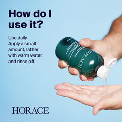HORACE bottle in hand for size reference and easy travel benefit