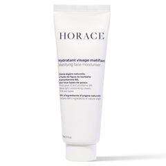 HORACE front packaging showing mattifying moisturizer and clear label benefit