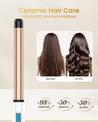 Hoson length scale comparison showing extra-long barrel ideal for long hair and faster styling