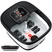 HOSPAN foot spa front view showing controls and benefits of easy operation