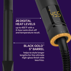 HOT TOOLS digital display showing 26 heat settings for precise temperature selection