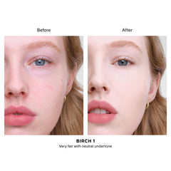 Hourglass texture swatch on arm highlighting smooth blendability and soft-focus finish