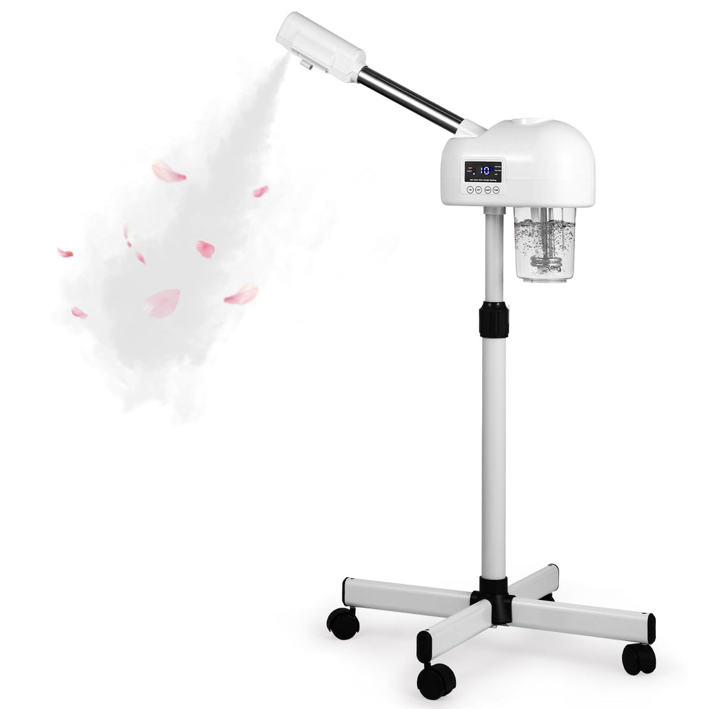 Hovinke front view of the steamer showing compact salon-ready design and easy mobility