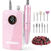 HQMPHQ pink drill front view showing compact design and salon-ready power
