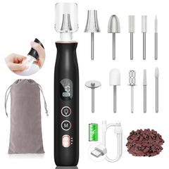 HSKAI front view of cordless electric nail file showing compact design and portability benefit