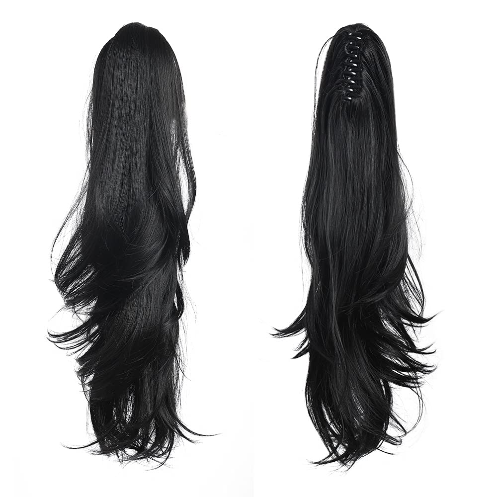 HSPJHTM front view of clip ponytail shows ready-to-wear convenience