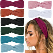 Huachi front view of eight-pack headbands showing color variety and convenience