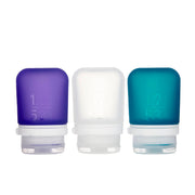 humangear GoToob+ front view showing three colored bottles and benefits