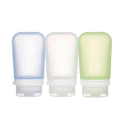 humangear GoToob+ front view showing three colors and compact packability benefit