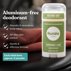 HUMBLE SIMPLE AND TRUE Lemongrass & Sage stick close-up emphasizing creamy texture and smooth glide