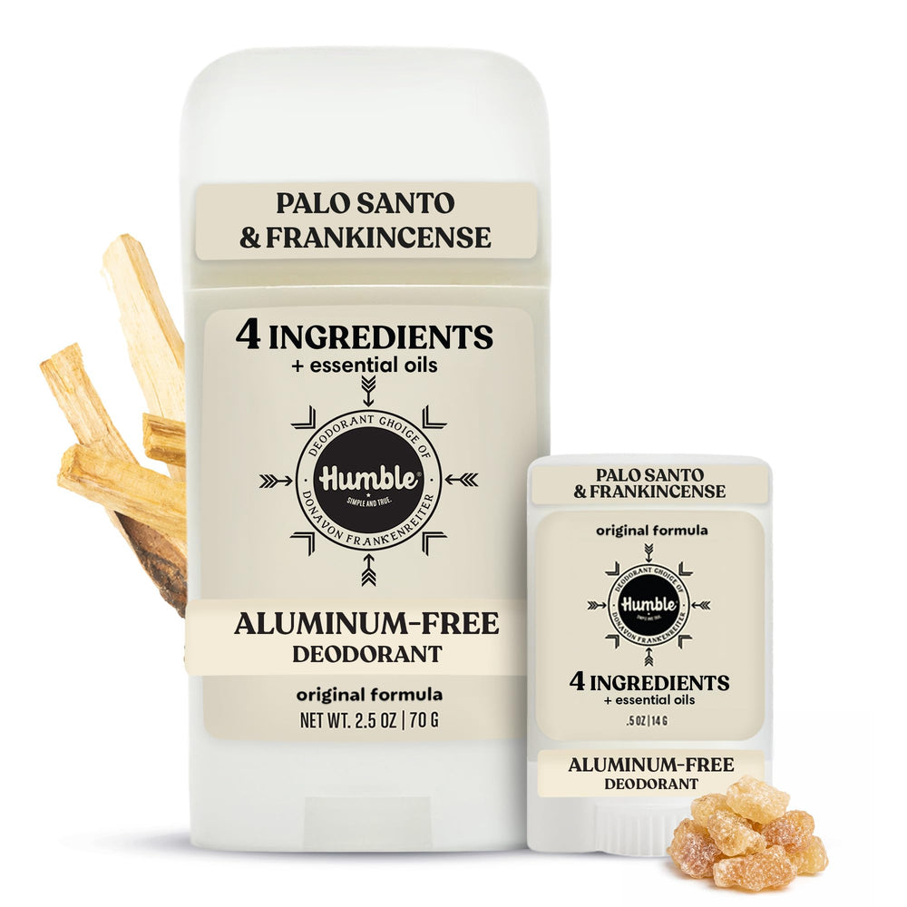 HUMBLE SIMPLE AND TRUE front packaging showing two-stick set and scent