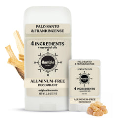 HUMBLE SIMPLE AND TRUE front packaging showing two-stick set and scent