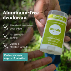 HUMBLE close-up of deodorant stick texture highlighting smooth application and gentle feel