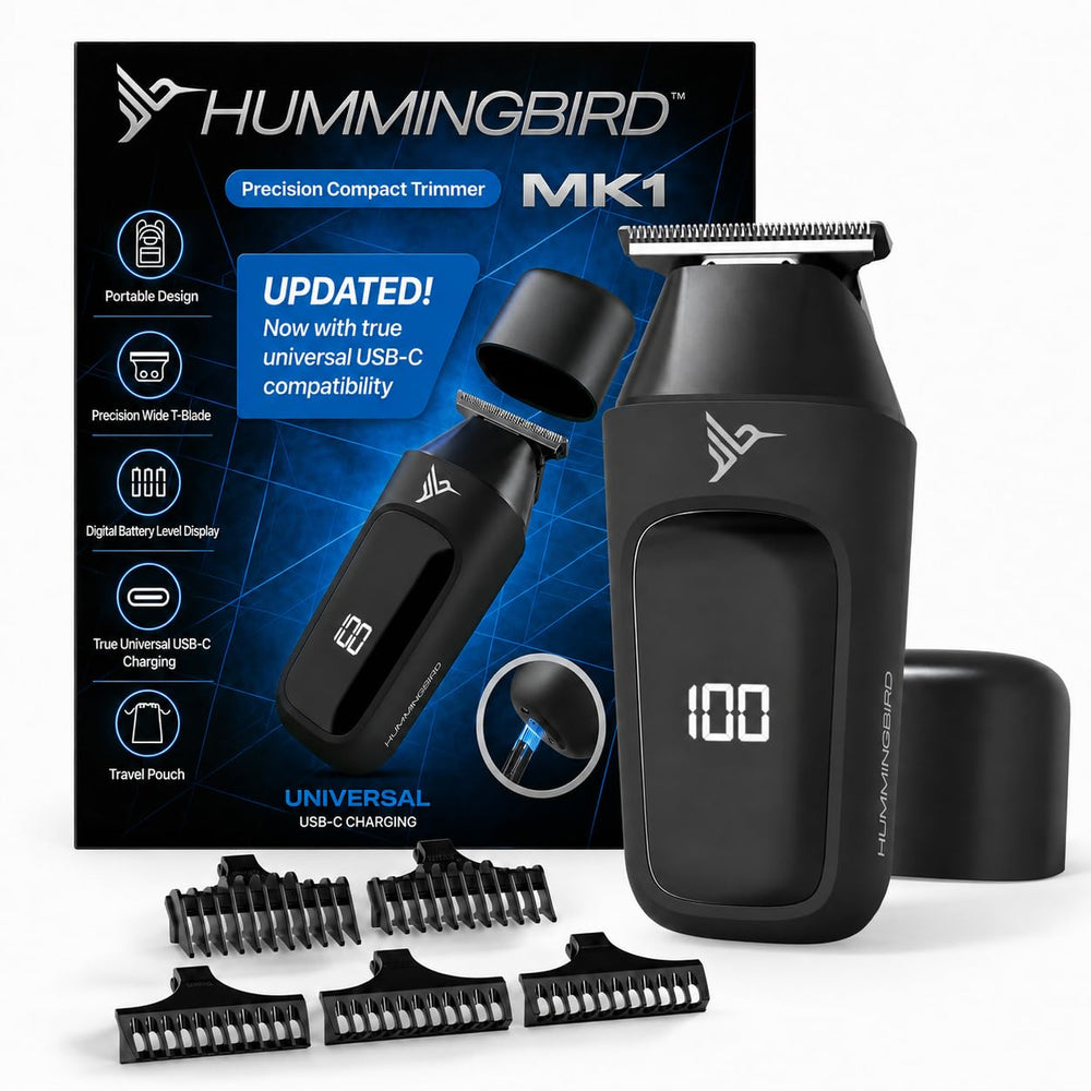 HUMMINGBIRD MK1 front view showing compact trimmer and clean design for travel