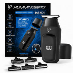 HUMMINGBIRD MK1 front view showing compact trimmer and clean design for travel
