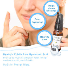 Hyalogic Episilk dropper detail dispensing a clear drop, emphasizing precise application