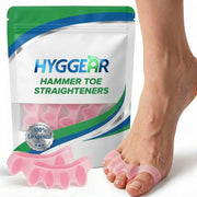Hyggear gel toe spacers front packaging showing the pink pair and product label for easy identification