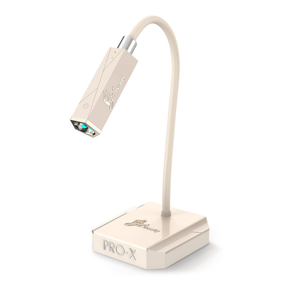 iGel Beauty PRO-X Mini front view showing compact portable lamp and stable base for precise curing