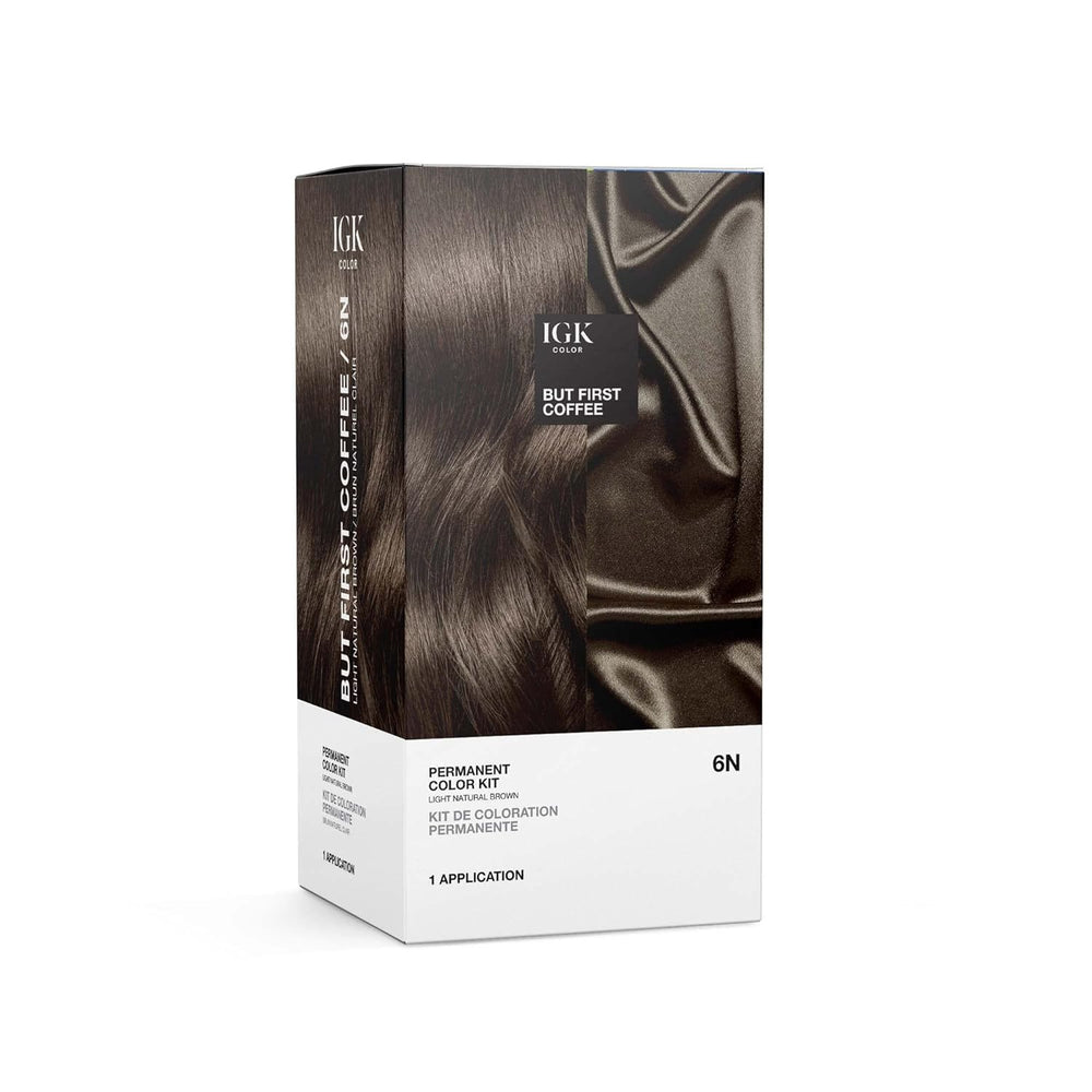 IGK product front packaging showing full kit and clear labeling, professional result
