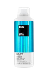 IGK bottle front view showing sleek packaging and clear gloss benefit