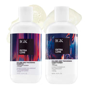 IGK front packaging showing shampoo and conditioner for instant body