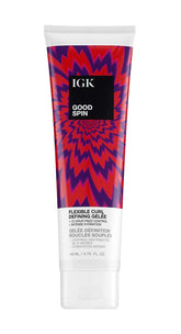 IGK Good Spin jar front view showing label and size, highlights convenience