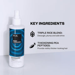IGK texture mist droplet on finger showing lightweight essence and hydration benefit