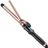 IKV curling iron front view showing sleek barrel and ergonomic grip for easy styling