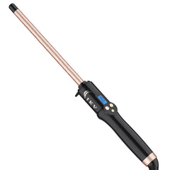IKV front view of curling wand showing sleek design and benefits of control