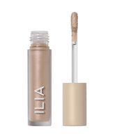 ILIA front packaging showing sleek tube and shade name Glaze benefit travel-friendly
