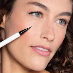 ILIA eyeliner applied winged eye demonstrating sharp, smudge-resistant finish