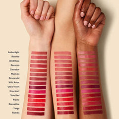 ILIA texture swipe of Marsala on skin showing smooth, hydrating finish