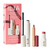 ILIA set front packaging showing trio and sustainable box benefits