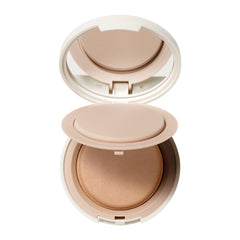 ILIA compact front view showing sleek packaging and clean finish benefit