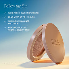 ILIA close-up of Sunshift surface highlighting smooth, blendable formula detail