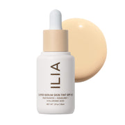 ILIA front bottle of Super Serum Skin Tint showing shade and SPF benefit