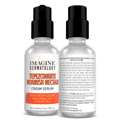 Imagine Dermatology cream-serum texture close-up illustrating lightweight moisturizing finish