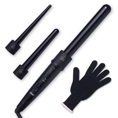 iMissiu front view of complete 3-in-1 curling wand set, shows convenience and versatility