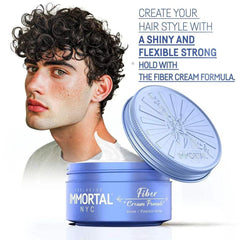 Immortal NYC cream texture close-up highlighting easy application benefit