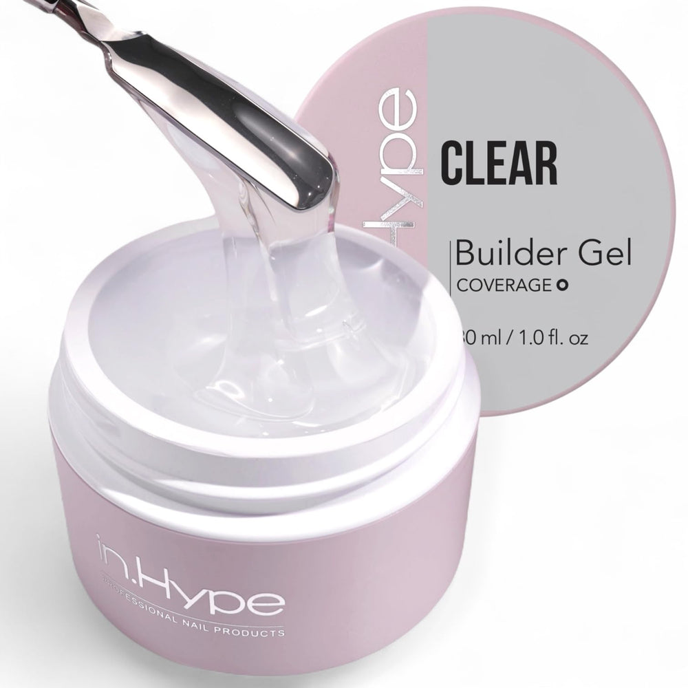 IN.HYPE front bottle showing clear builder gel for accurate product ID and quick selection