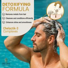 INFINA ESSENTIALS creamy lather texture demonstrating gentle cleansing
