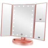 Infitrans front view lit mirror showing clean reflection and bright LEDs benefit accurate makeup