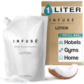 INFUSÉ front pouch showing product and capacity, easy refill benefit