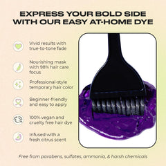 INH before and after photo showing rich violet result, benefit of visible transformation