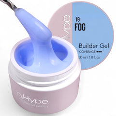 IN.HYPE jar front view showing Blue Fog #19 shade and branding benefit professional finish