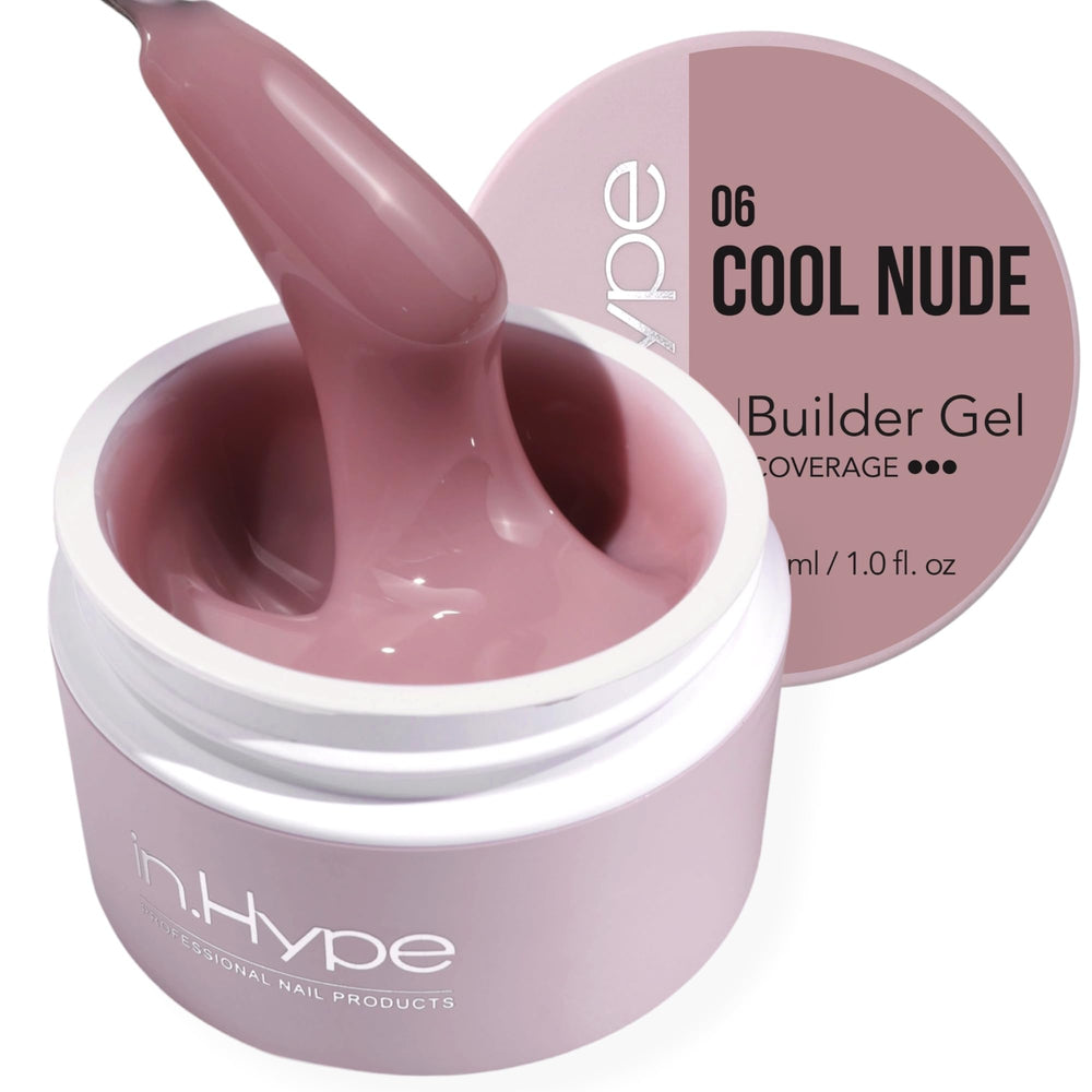 IN.HYPE front packaging of builder gel showing product name and shade benefits