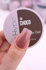 IN.HYPE Choco gel close-up texture swatch highlighting creamy consistency benefit