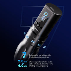 INKin tattoo pen OLED display visible for quick voltage and battery monitoring