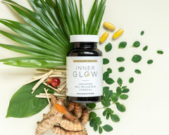 Inner Glow product label focused on the full ingredients list and benefits