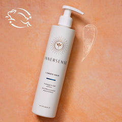 INNERSENSE label close-up showing organic ingredient callouts and clean sourcing benefit